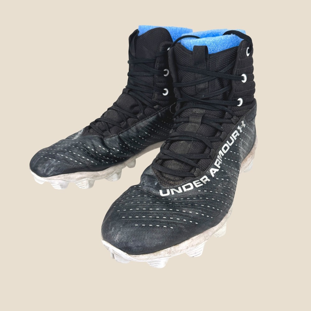 Under Armour Highlight MC Football Cleats Men 13 Black White High Top UA Ankle